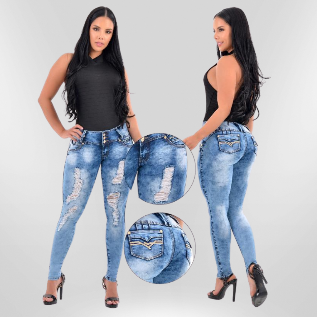 DEGREE JEAN RASGADO LEVANTA COLA AZUL CLARO