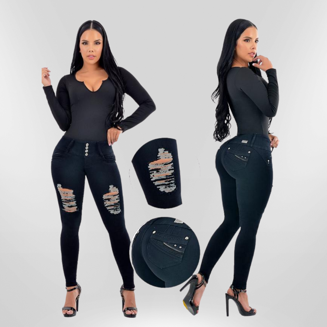 DEGREE JEAN RASGADO LEVANTA COLA NEGRO