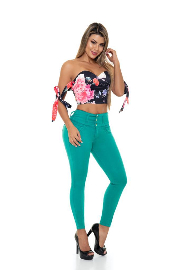 EKKOS JEANS LEVANTA COLA VERDE