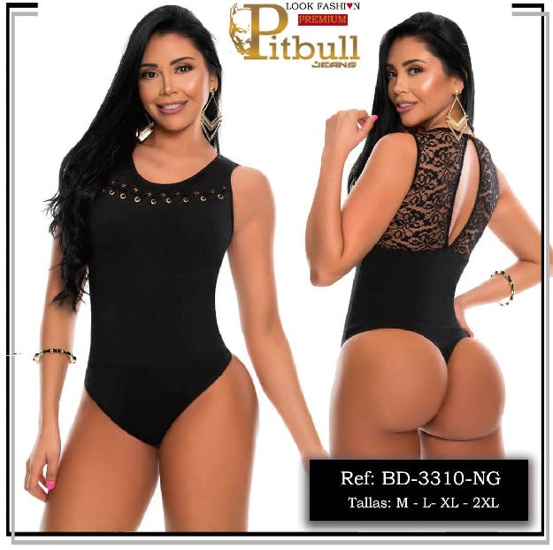 Bodysuit tanga en negro con detalle