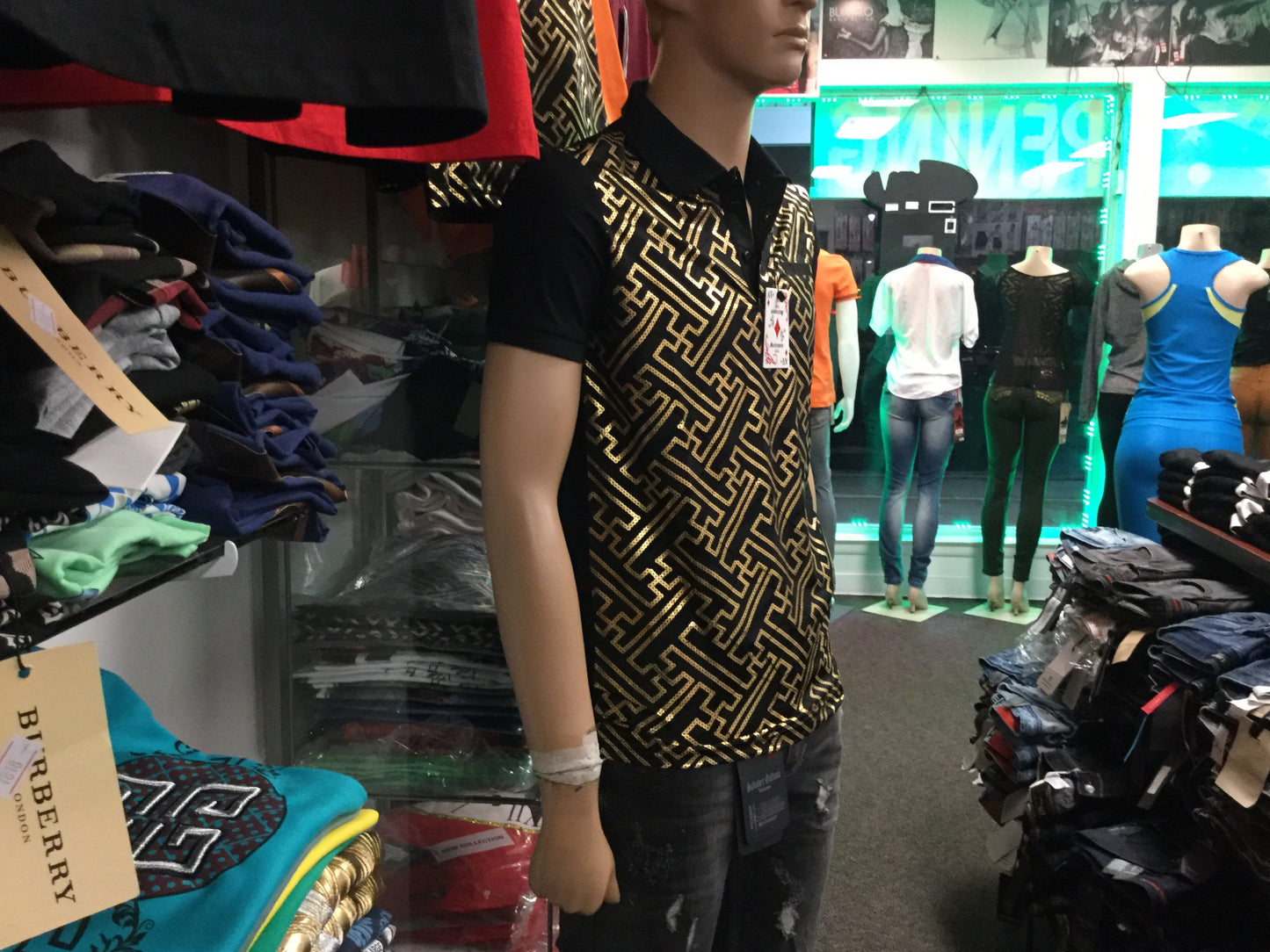 Black Polo Shirt Ace of Diamonds