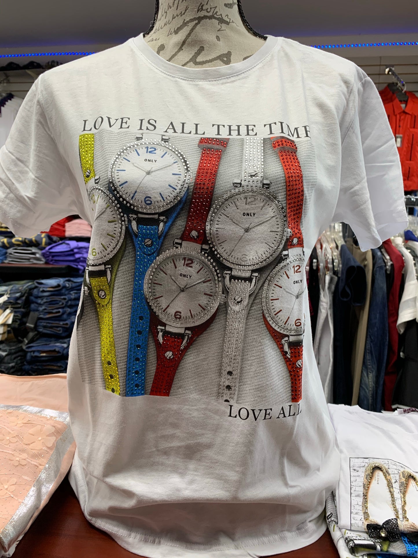 Love White Printed Alegria Women’s Tshirt