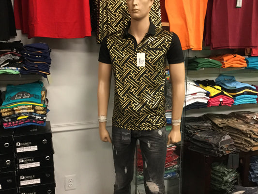 Black Polo Shirt Ace of Diamonds
